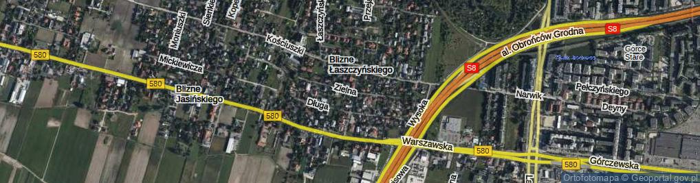 Zdjęcie satelitarne Zielna ul.